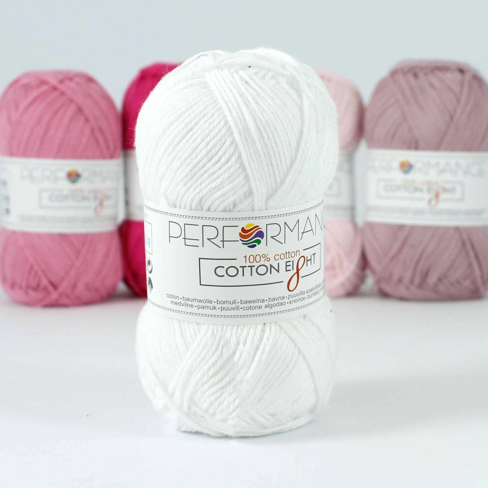 příze Cotton Eight -1020 bílá