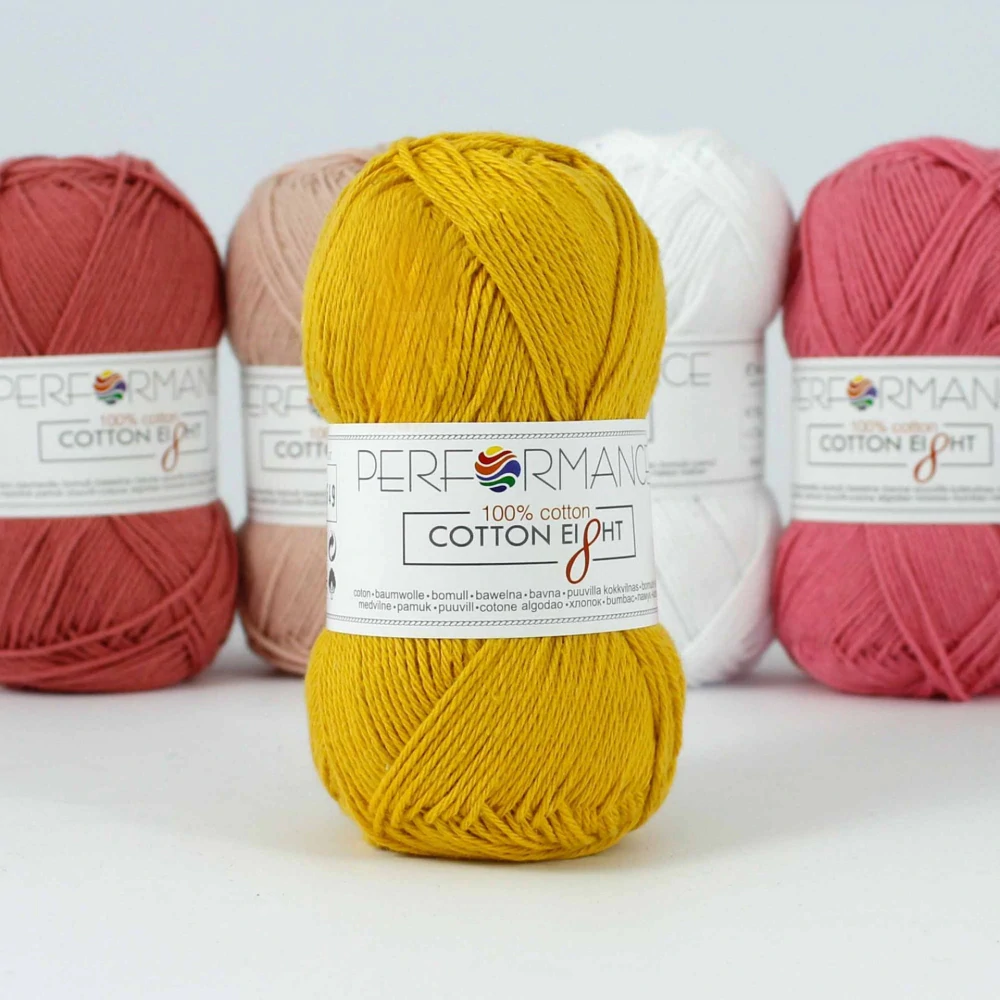 příze Cotton Eight -1070 žlutá tmavá
