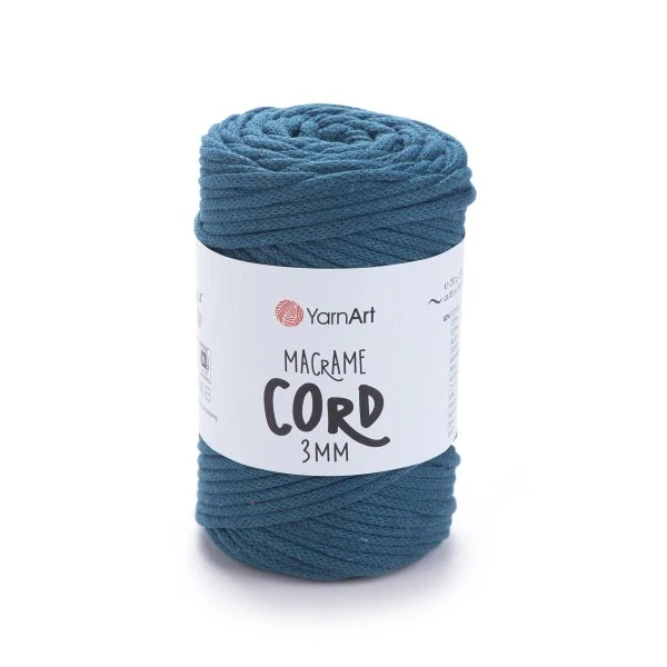 Macrame Cord 3 mm - 789 modrá petrol