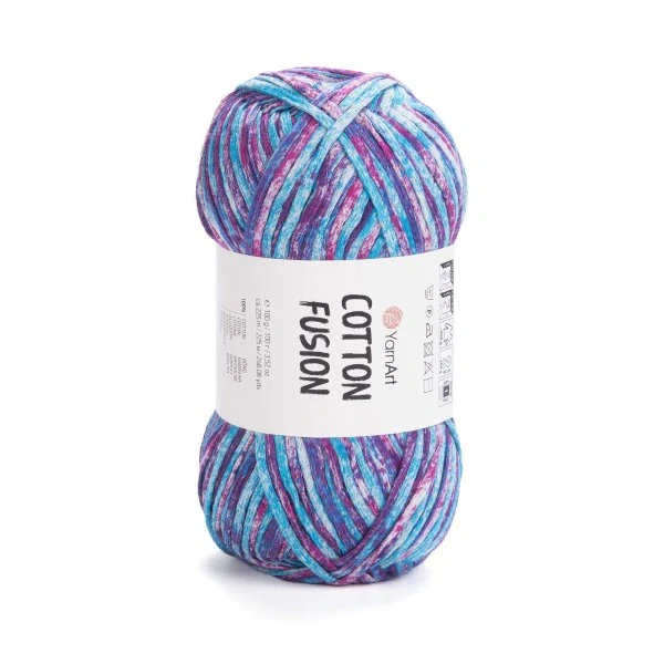 YarnArt Cotton Fusion 3653 - modrá, fialová