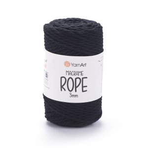 příze YarnArt Macrame Rope 3 mm - 750 černá