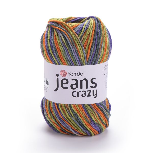 příze YarnArt Jeans Crazy 8213 fialovooranžová