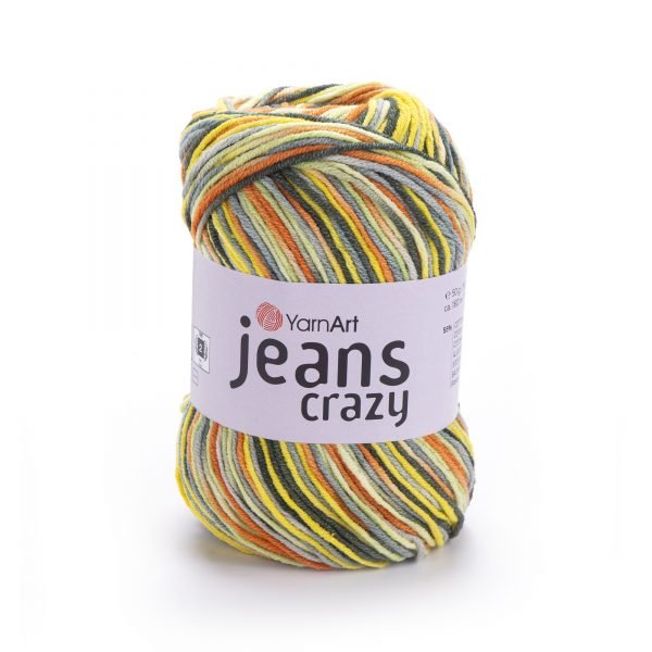 příze YarnArt Jeans Crazy 7201 žlutohnědá