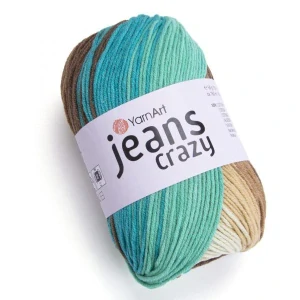 příze YarnArt Jeans Crazy 8216 zelenohědá
