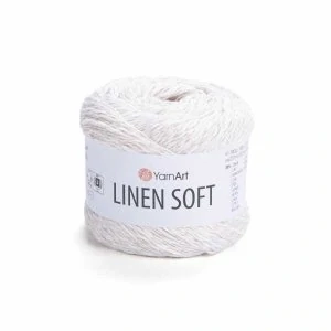 příze Linen Soft 7301 - bílá
