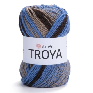 YarnArt Troya  - 2119 modro hnedo černá