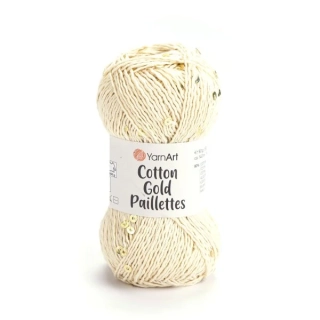 Cotton Gold Pailletes - 7103 smetanová