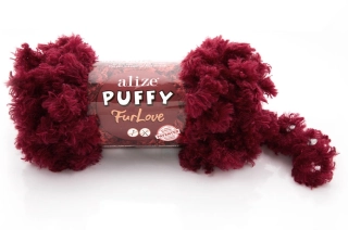 Alize Puffy fur Love - 107 červená tmavá
